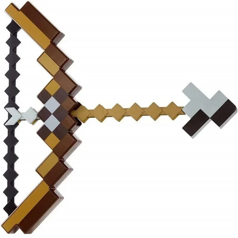 Fucile giocattolo di archery cosplay MineCraftion, colorato e in plastica, adatto a bambini e ragazzi per giochi e feste.