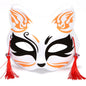 Maschera viso di volpe leggera per cosplay, copricapo animale con dettagli realistici, ideale per Halloween e feste a tema.