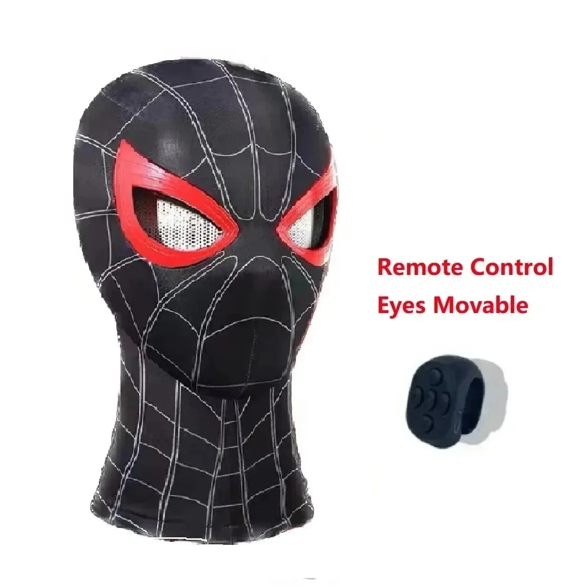 Maschera Spiderman con occhi mobili, costume cosplay di Peter Parker, in tessuto spandex, perfetta per Halloween e eventi cosplay.