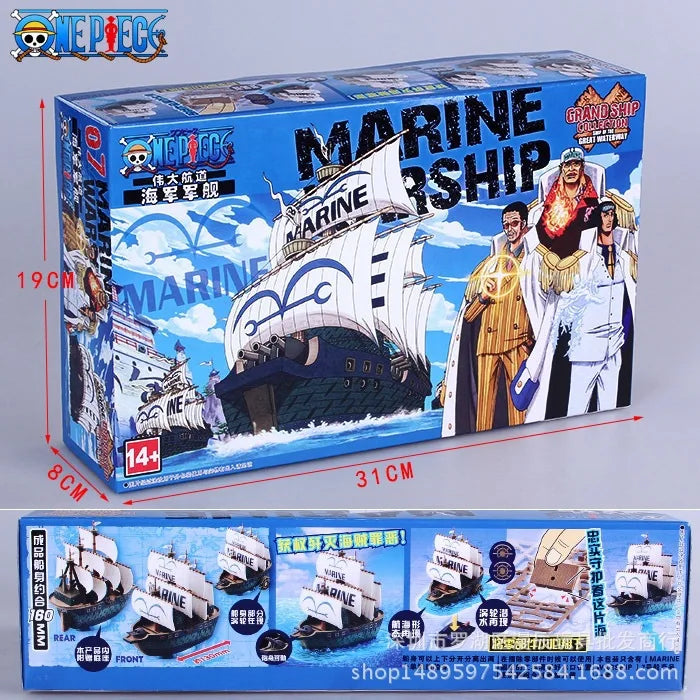 Figura d'azione One Piece All Pirate's Boat di Otaku Family Store, dettagliata imbarcazione dei pirati in plastica.