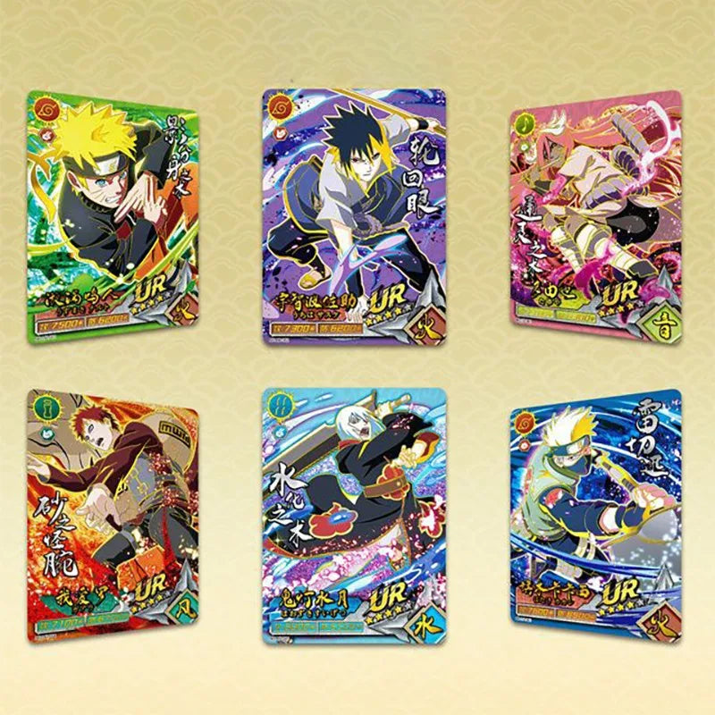 Scatola di carte Gold Foil Otaku Family con 36 bustine e 180 carte in lingua cinese, decorata con dettagli in oro brillante.