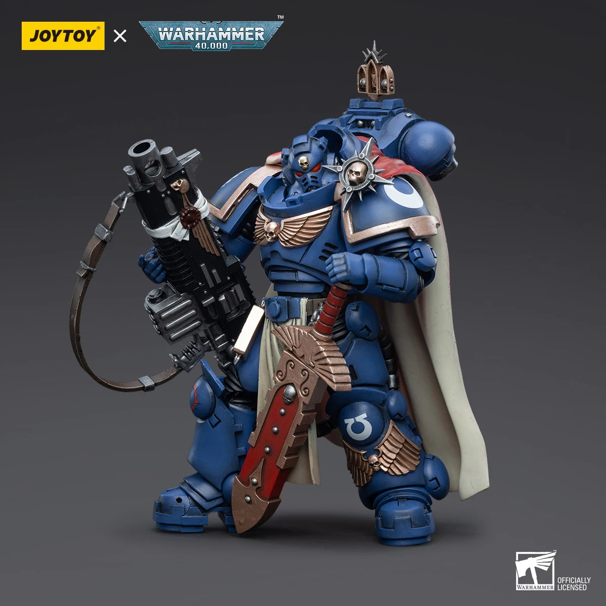 Figura d'azione Ultramarine Warhammer 40K Guilliman Titus Metaurus Chaplain Calgar Varus in scala 1/18, dettagliata e realistica