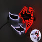 Maschera cosplay luminosa di Otaku Family Store, maschera diavolo fluorescente per Halloween, horror e eventi a tema.