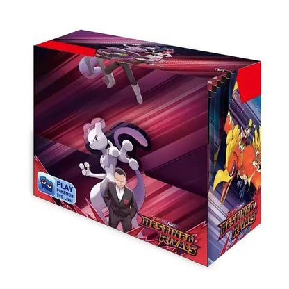 Scatola booster di carte Black Bolt TCG in inglese con 360 carte, immagini di carte con megaevoluzione e fiamme fantasma.