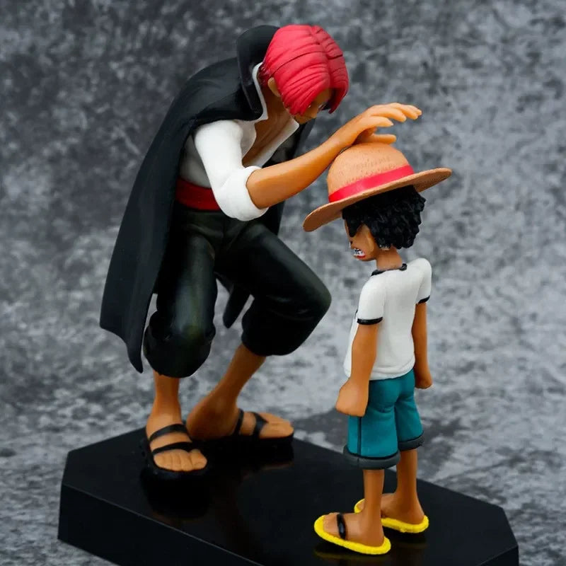 Action figure di Luffy con cappello di paglia da 18cm, figura statica in stile anime, per collezione da scrivania, regalo creativo.