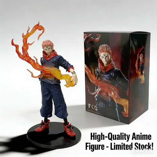 Figura d'azione Jujutsu Kaisen Yuji Itadori, modello in PVC di circa 21cm, con dettagli realistici e dinamici.