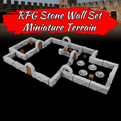 Set di mura in pietra per dungeon di 46 pezzi, kit medievale per castelli e terrain, Otaku Family Store Online