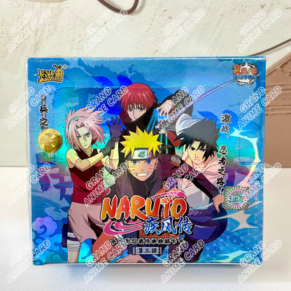 Scatola di carte Naruto KAYOU della collezione booster, con illustrazioni dei personaggi principali, brand Otaku Family Store.