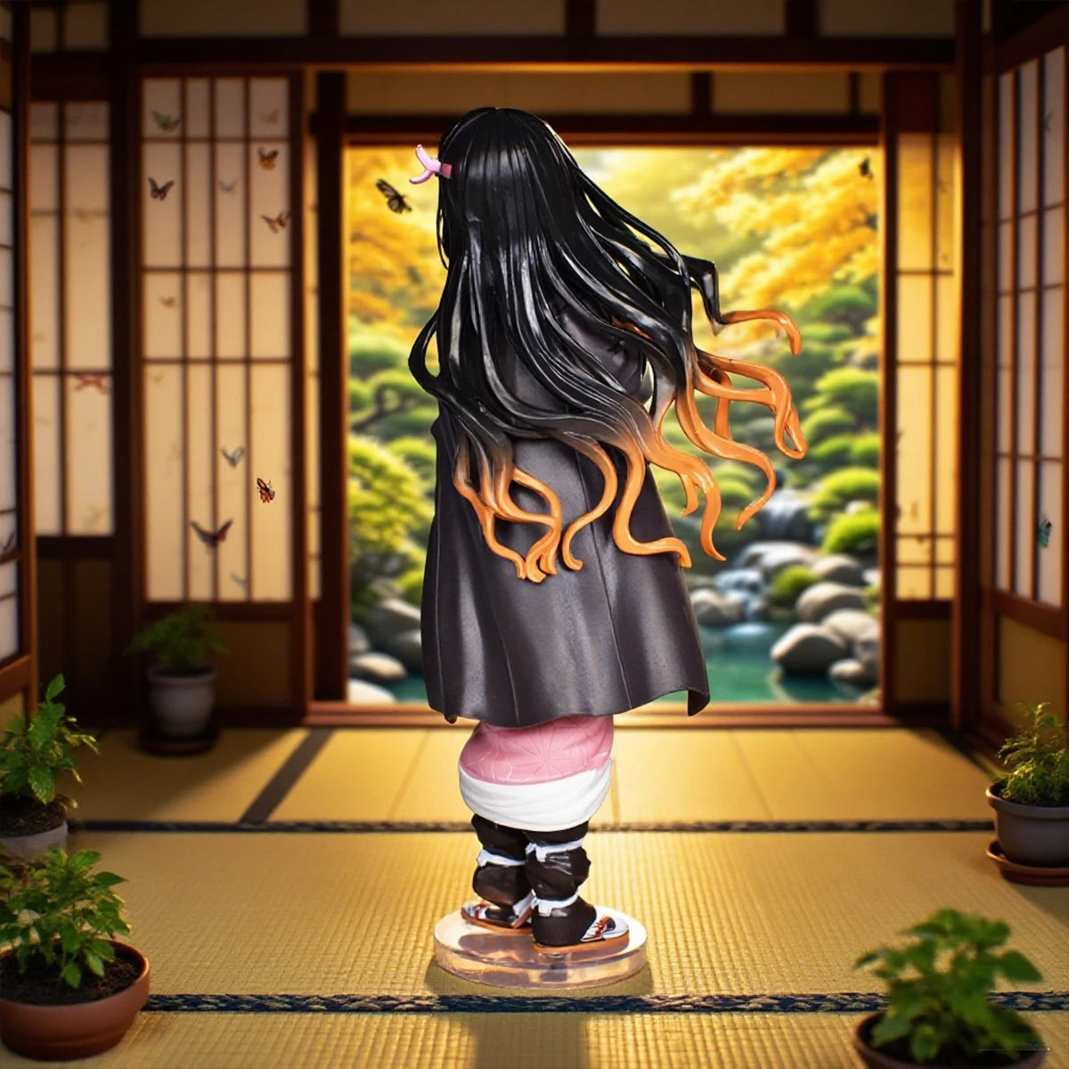 Figura d'azione di Nezuko Kamado da Demon Slayer: Kimetsu no Yaiba, dettagliata e colorata, brand Otaku Family Store Online.