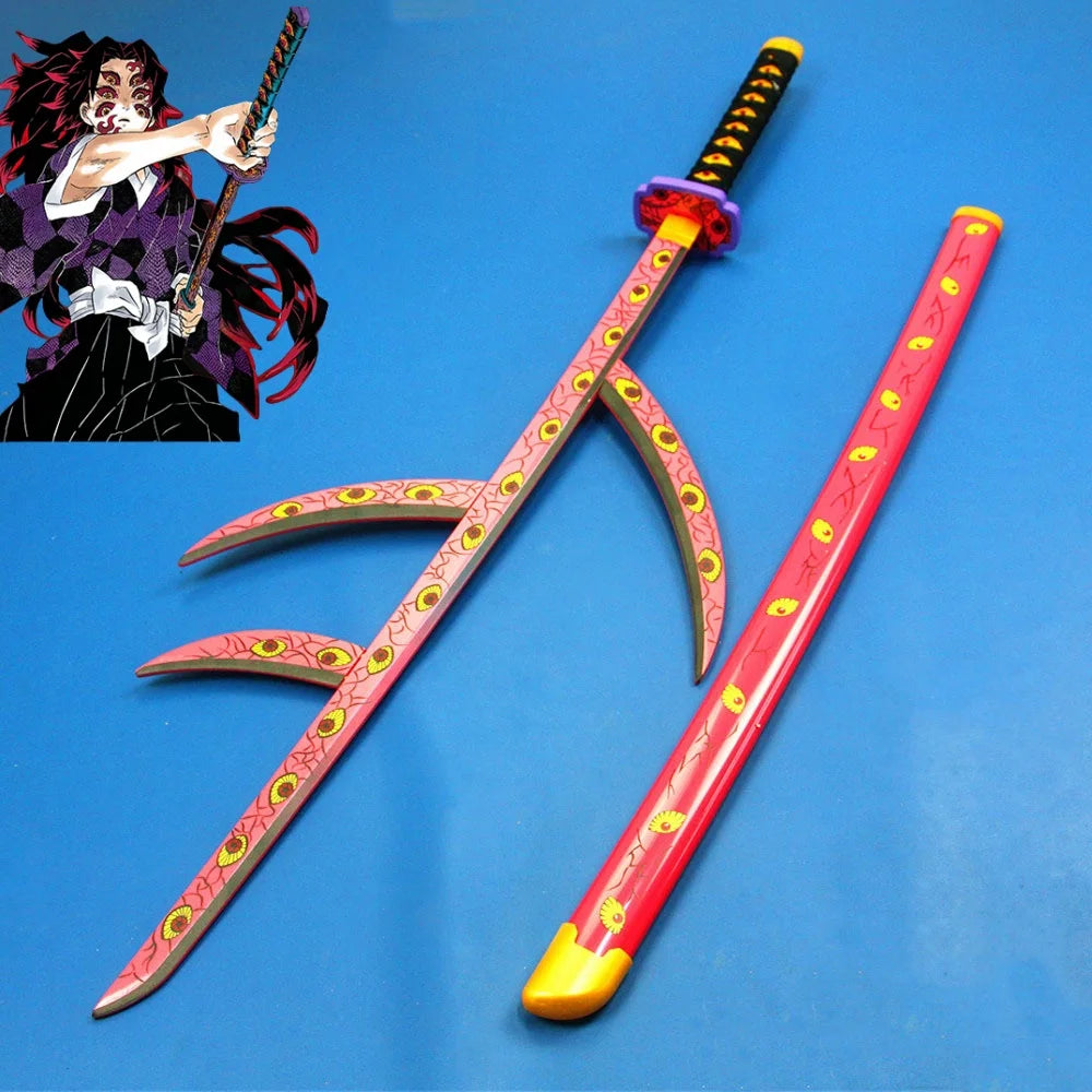 Spada cosplay da ninja demon slayer, katana da 41 pollici in stile anime, con manico nero e lama lucida, perfetta per cosplay anime.