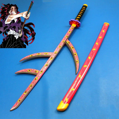 Spada cosplay da ninja demon slayer, katana da 41 pollici in stile anime, con manico nero e lama lucida, perfetta per cosplay anime.