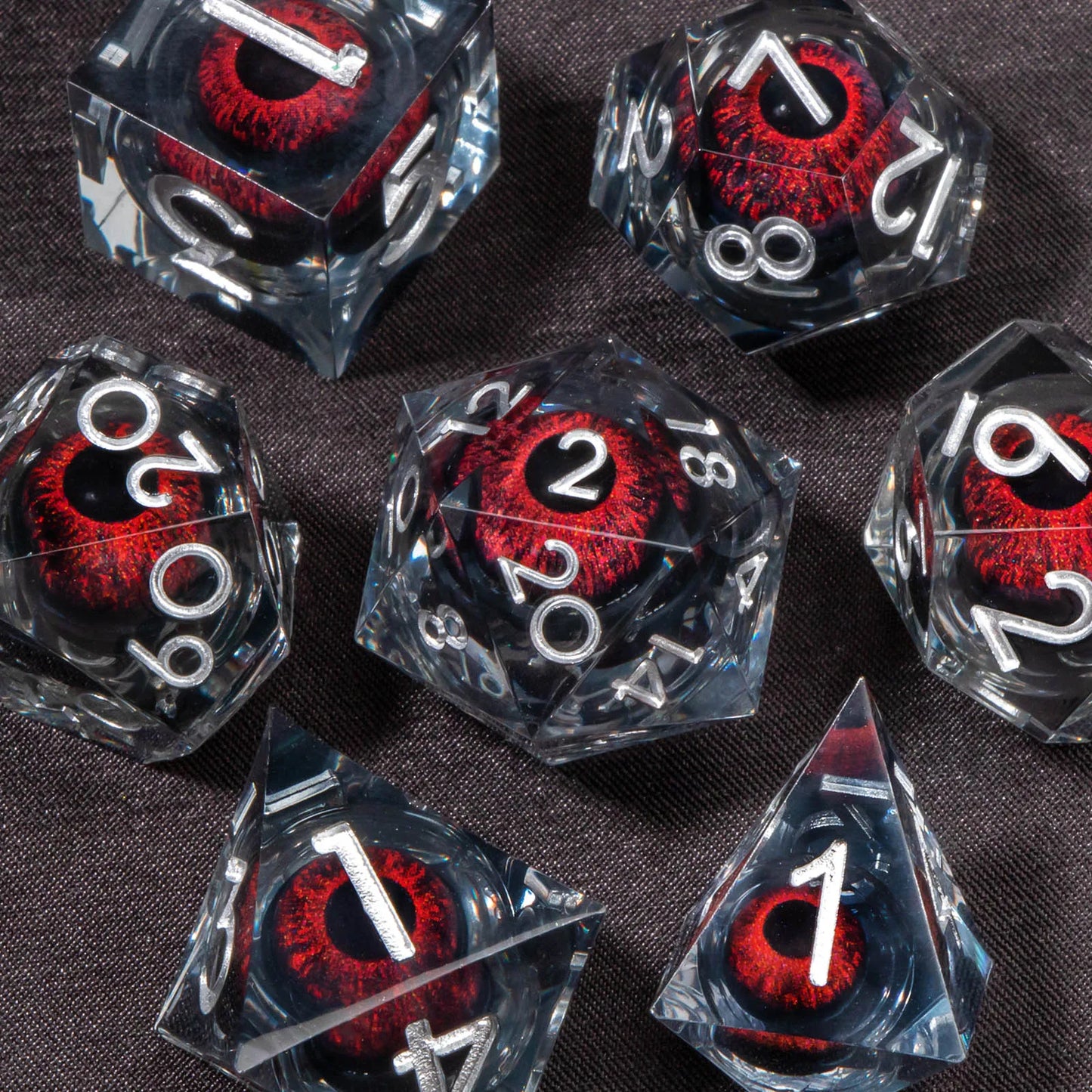 Dadi D&D Liquid Core Otaku Family, set di dadi in resina con bordo affilato per giochi di ruolo Dungeons & Dragons