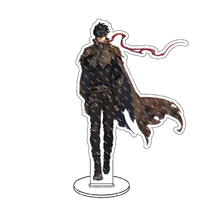 Supporto acrilico Solo Leveling Sung Jin-Woo, gadget in plastica trasparente, perfetto per collezionisti e fan dell'anime.