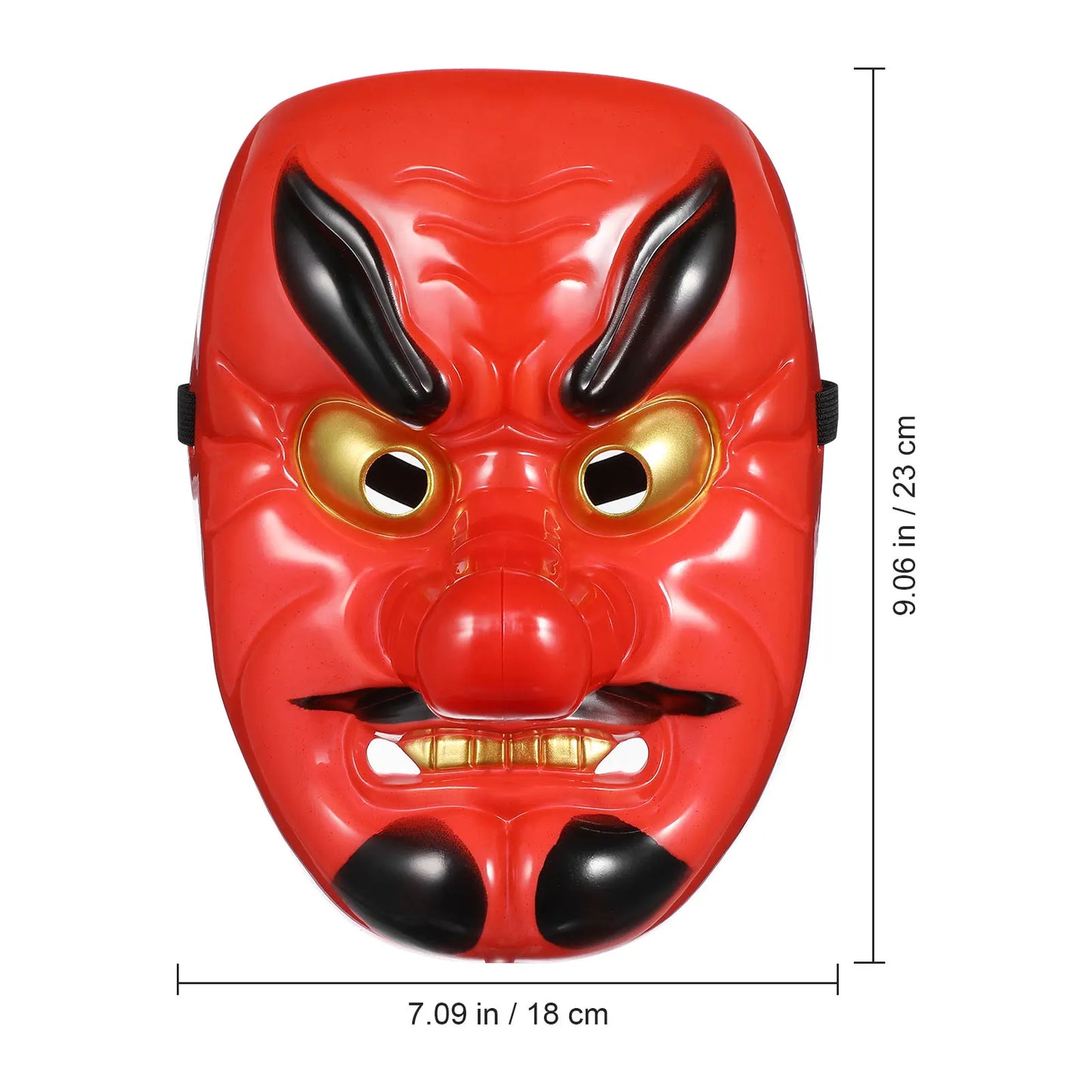 Maschera giapponese tradizionale Tengu rossa in plastica per cosplay, maschera da samurai giapponese, maschera da festa e mascherata