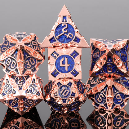 Set di 7 dadi poliedrici in metallo per giochi di ruolo D&D, parte della collezione mista Otaku Family Store Online