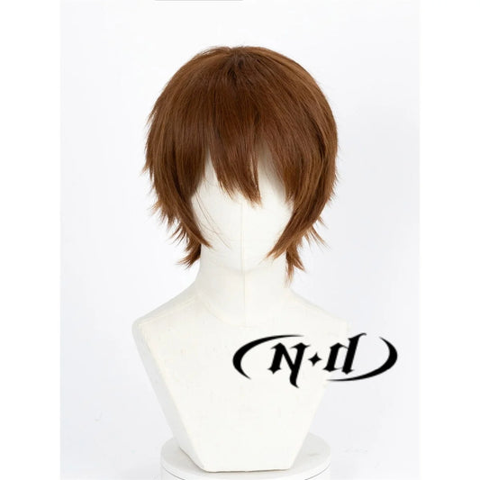 Parrucca cosplay Light Yagami di Death Note, capelli castano chiaro, alta qualità Kanekalon, perfetta per Halloween e eventi cosplay