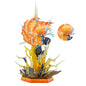 Figura action Demon Slayer Agatsuma Zenitsu con teste doppie e luci LED in PVC, statua anime dettagliata e colorata.