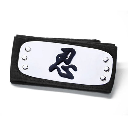 Copracapo Naruto cosplay Otaku Family Store, fascia per il volto ninja, accessorio cosplay con design ispirato a Naruto, colore blu.
