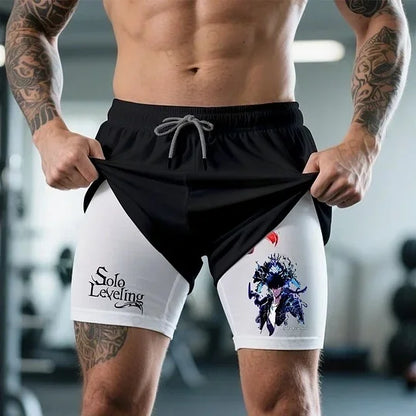 Gadget Short Ufficiali Solo Leveling Y2K Summer Streetwear con design stilizzato, prodotto da Otaku Family Store Online.