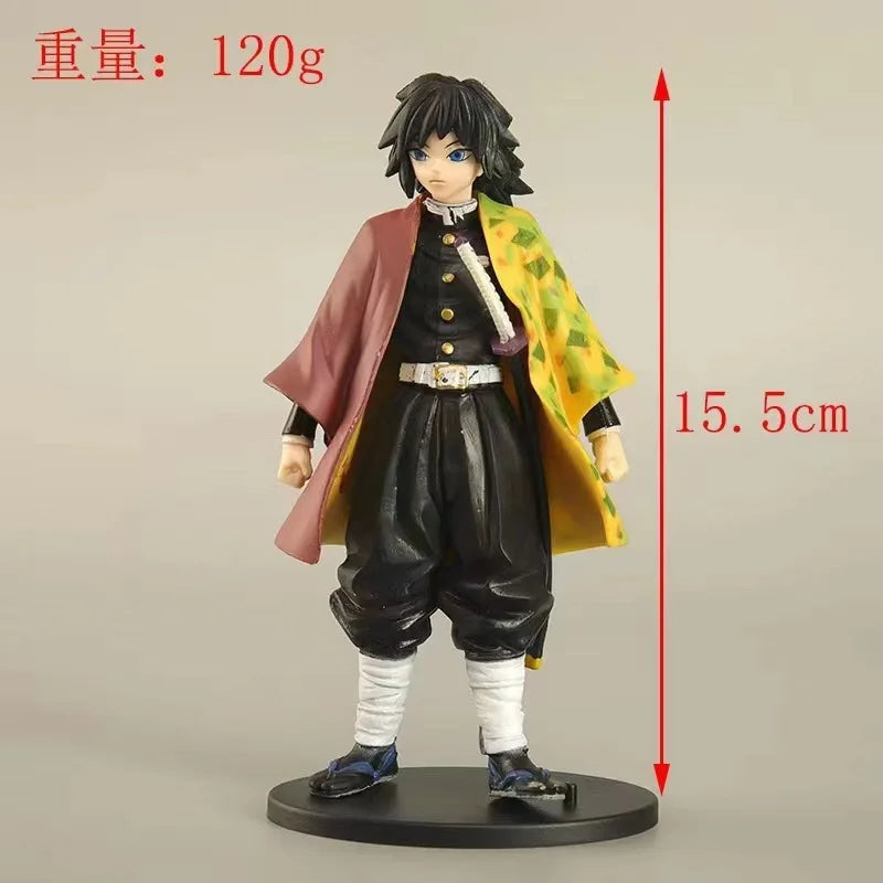 Figura action Demon Slayer Kochou Shinobu e Nezuko, personaggi di Kimetsu no Yaiba, altezza 15cm, in posizione in piedi.