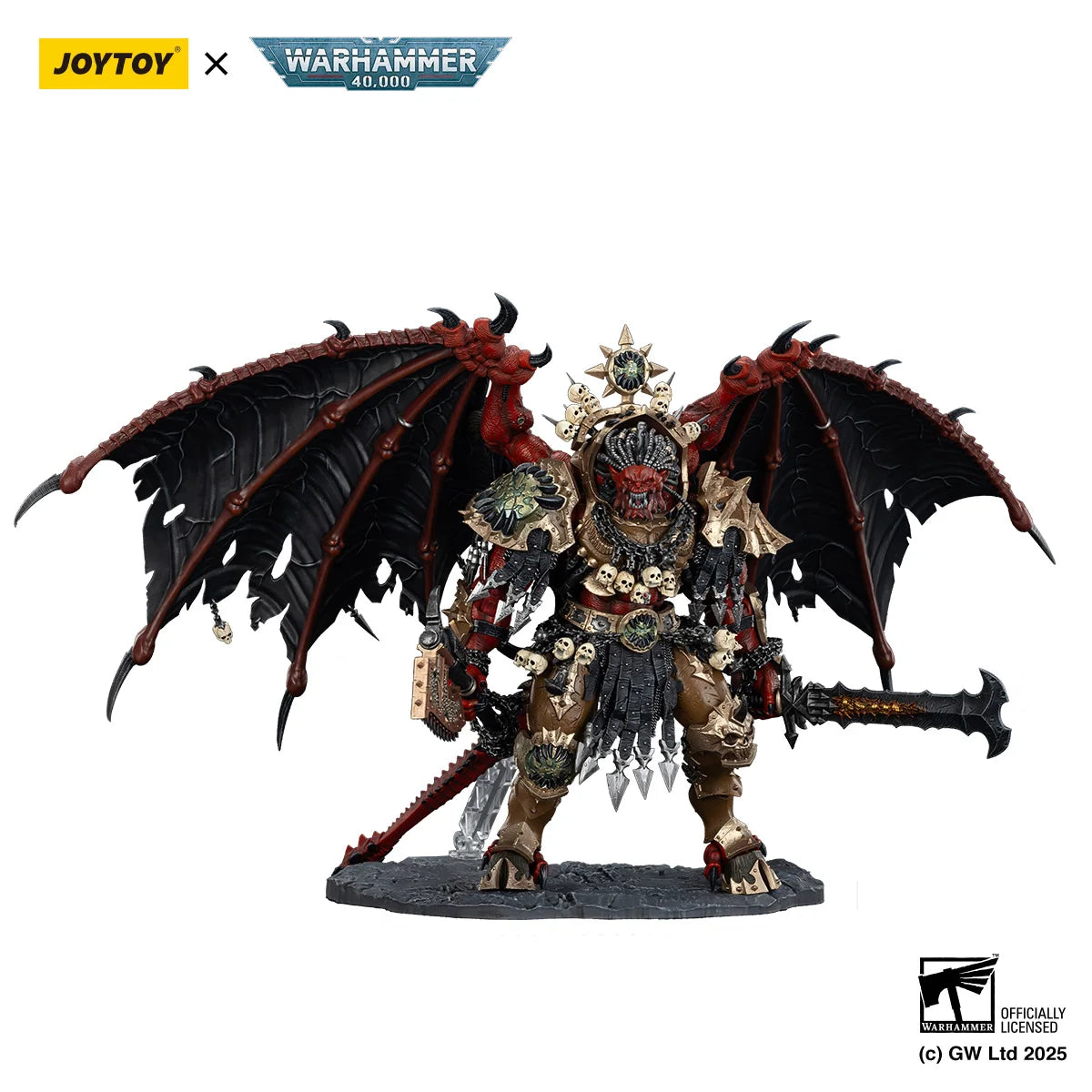 Figura d'azione Warhammer 40k Angron, Primarch dei World Eaters, altezza 38cm, dettagliata e dipinta a mano.