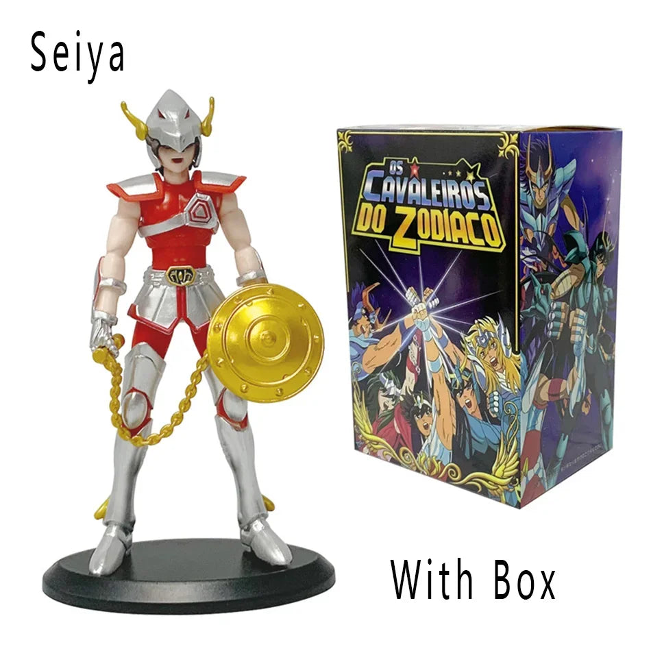 Figura d'azione Ikki Hyoga Seiya Shiryu della collezione Anime, personaggi di combattimento in pose dinamiche e dettagliate.