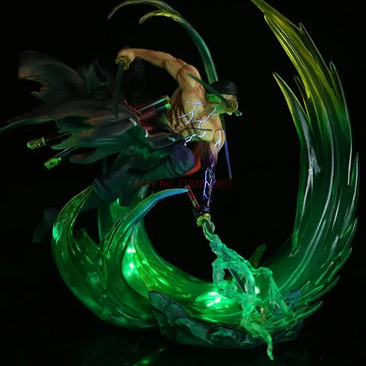 Figura d'azione Roronoa Zoro One Piece, figura anime luminosa in PVC, altezza 24 cm, marchio Otaku Family Store Online