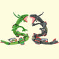 Peluche Rayquaza Pokémon Otaku Family Store, morbido e dettagliato, con colori verdi e neri, perfetto per collezionisti e fan Pokémon