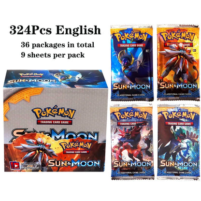 Lotto di 36 bustine di carte Pokémon TCG in lingua inglese, display box con 324 carte, marca Otaku Family Store Online