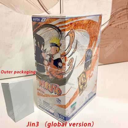 Scatola di carte Naruto Kayou Collection Booster Box con illustrazioni di personaggi e simboli della serie anime.