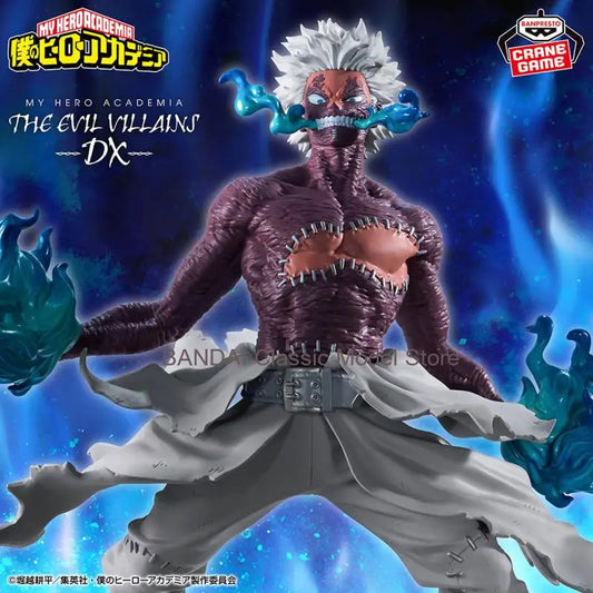 Figura d'azione Dabi DX e Izuku Midoriya dei villain evil, dettagliata e esposta in posa, ispirata a anime e manga.