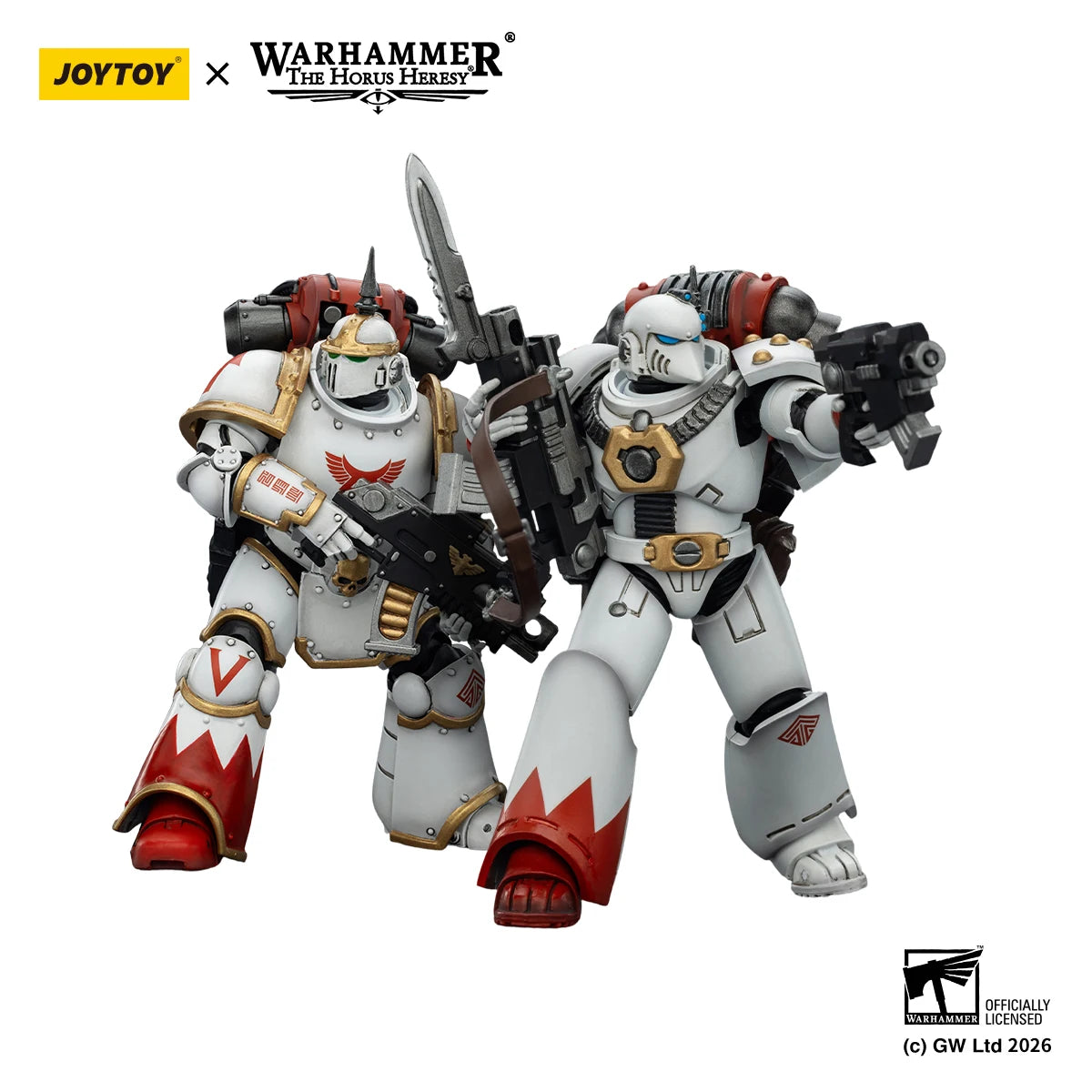 Action figure Warhammer 40K White Scars MKVI Tactical Legionary in abito bianco, modello 1/18, marca Otaku Family Store Online.
