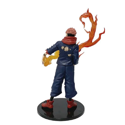 Figura action di Yuji Itadori da Jujutsu Kaisen, modello in PVC alto 21cm, dettagliata e colorata, perfetta per collezionisti anime.