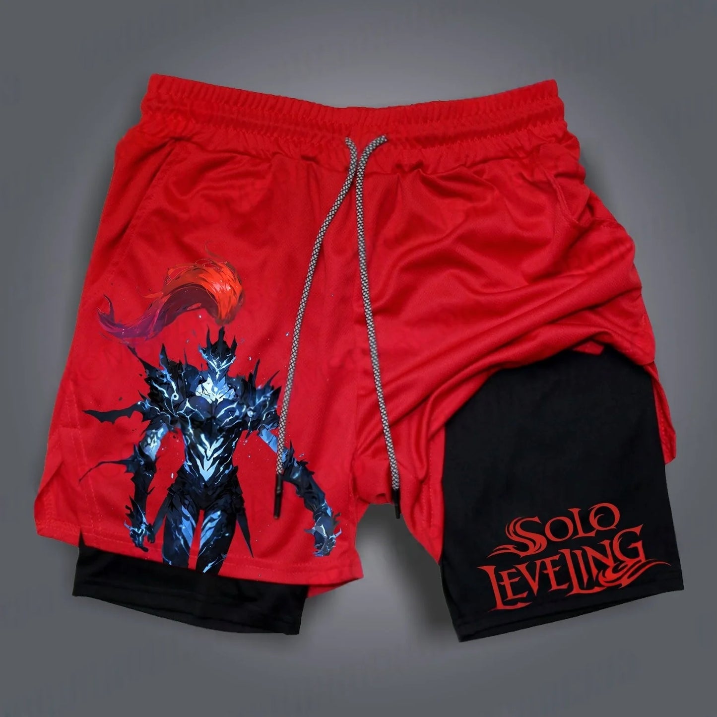 Gadget Short Ufficiali Solo Leveling Y2K Summer Streetwear, design colorato con logo Otaku Family Store Online, stile estivo casual