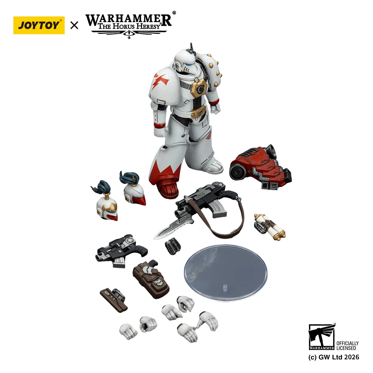 Figura d'azione Warhammer 40K White Scars MKIll Legionary in stile 1/18, marchio Otaku Family Store Online, dettagliata e realistica