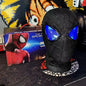 Maschera di Spiderman con occhi mobili, controllo remoto, tessuto spandex, costume cosplay di Peter Parker, perfetta per Halloween