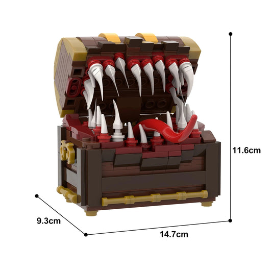 Gadget Il Forziere Mimic in Dark Souls, blocchi da costruzione MOC, dettagli realistici, ispirato al videogioco, per collezionisti e appassionati