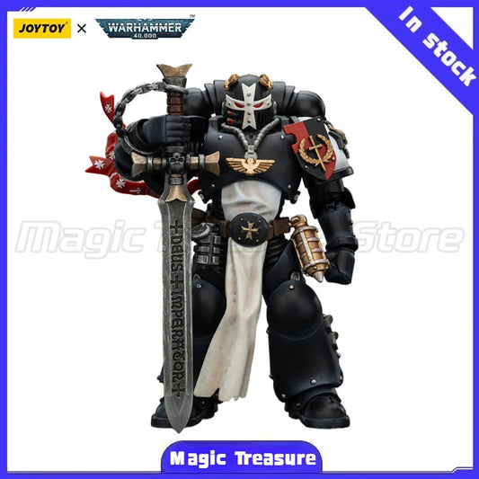 Miniatura di un'azione figura Black Templars Emperor's Champion "Bayard's Revenge" in stile Warhammer 40K, di marca Otaku Family Store.