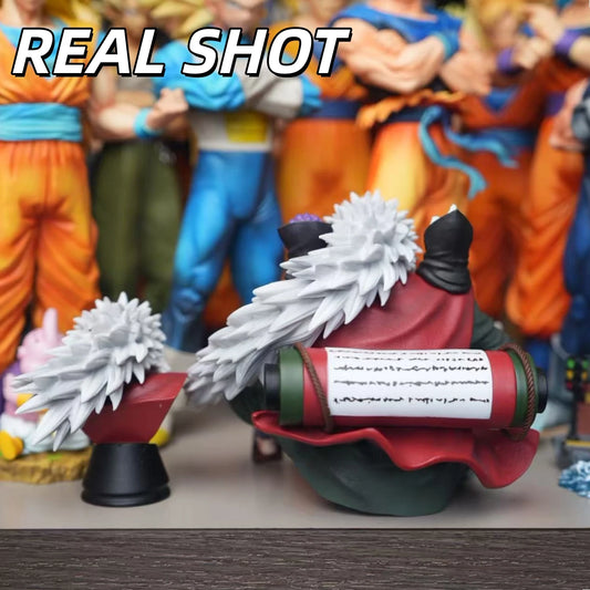 Figura d'azione Jiraiya in posizione seduta della collezione Naruto Shippuden di HY Studio, dettagliata e colorata.