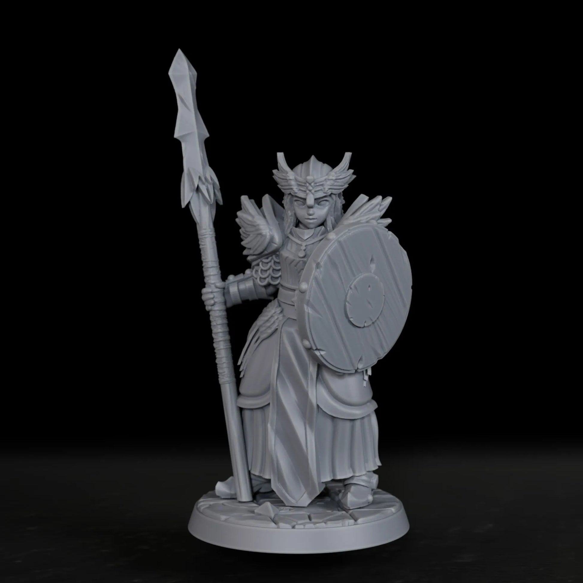 Miniatura di valchiria femminile da gioco di ruolo, figura tabletop dettagliata per appassionati di giochi e regali di Halloween e Natale