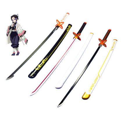 Katana da cosplay Demon Slayer di 41 pollici, lama nera e dettagli intricati, perfetta per costumi anime e cosplay ninja.