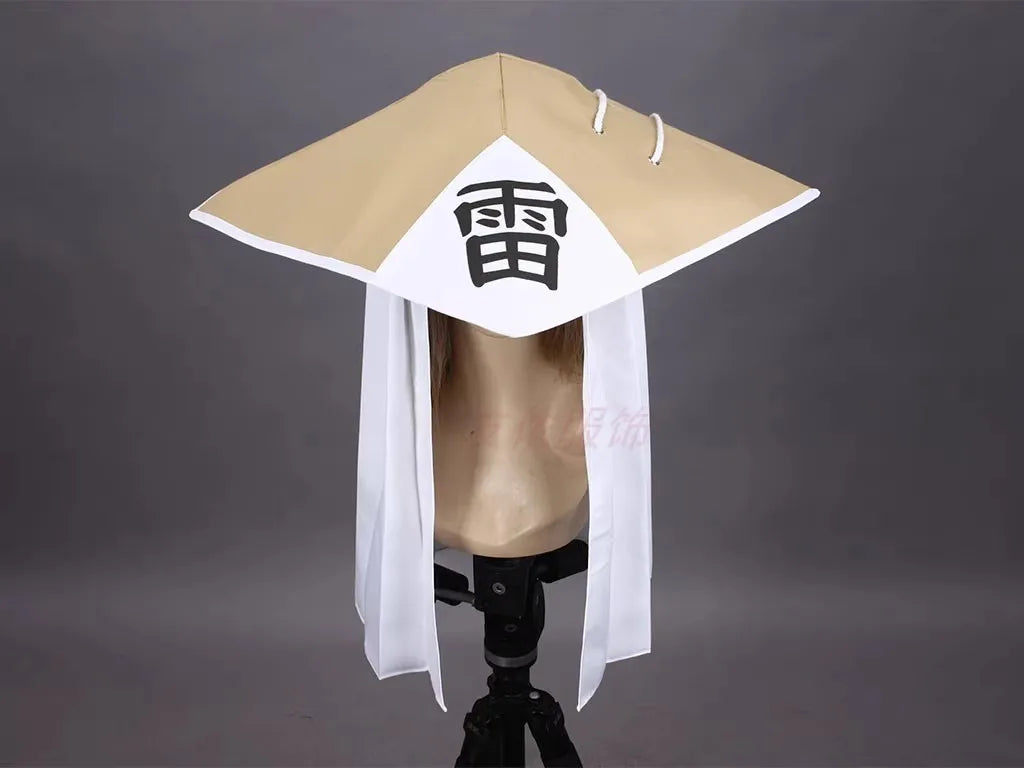 Cappello da Kage cosplay di Otaku Family Store, simbolo di potere nei villaggi ninja, con dettagli neri e design tradizionale.