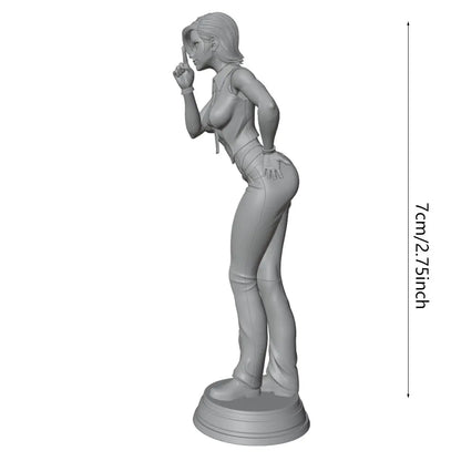 Statua in resina di ragazza che gioca a nascondino, miniatura 75mm, modello 3D non dipinto, ideale per giochi di ruolo e collezionismo.
