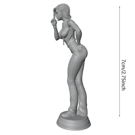 Statua in resina di ragazza che gioca a nascondino, miniatura 75mm, modello 3D non dipinto, ideale per giochi di ruolo e collezionismo.