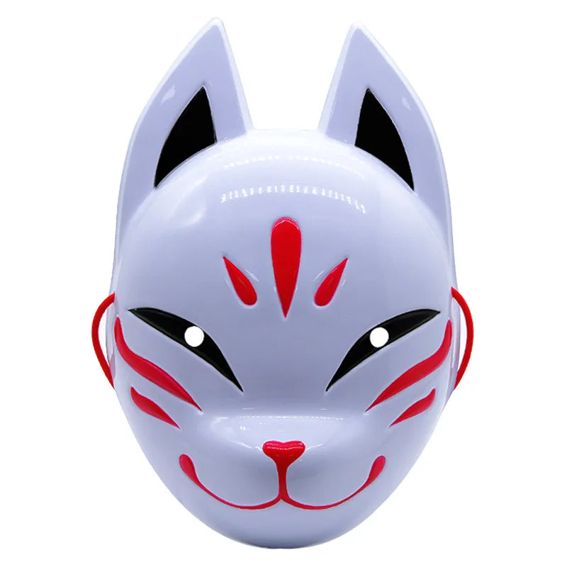 Maschera facciale leggera di volpe per cosplay, con dettagli realistici, accessorio per Halloween e festa a tema animale.