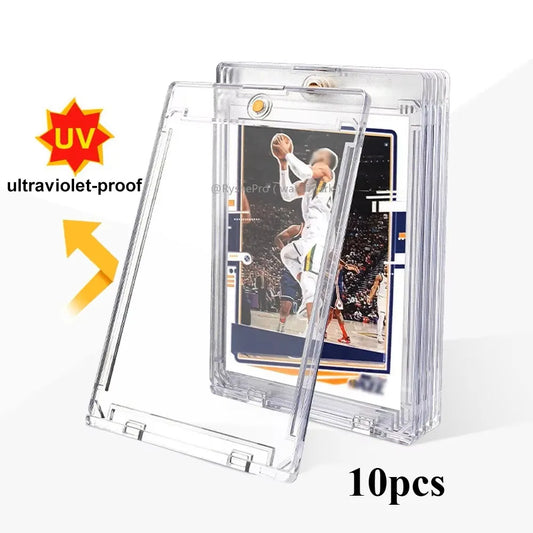 Set di 10 portacarte rigidi Top Loader Magnetici 35pt per TCG e carte sportive, brand Otaku Family Store Online.