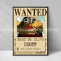 Figura d'azione One Piece Anime Wanted Notice giallo decorativo, dettagliata e di alta qualità, ideale come decorazione murale.