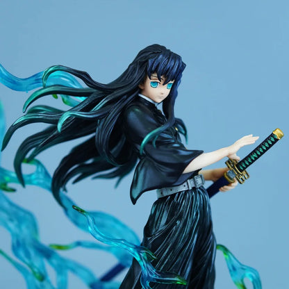 Figura anime Demon Slayer Tokitou Muichirou, action figure in PVC da 25cm, dettagliata e colorata, ideale per collezionisti.