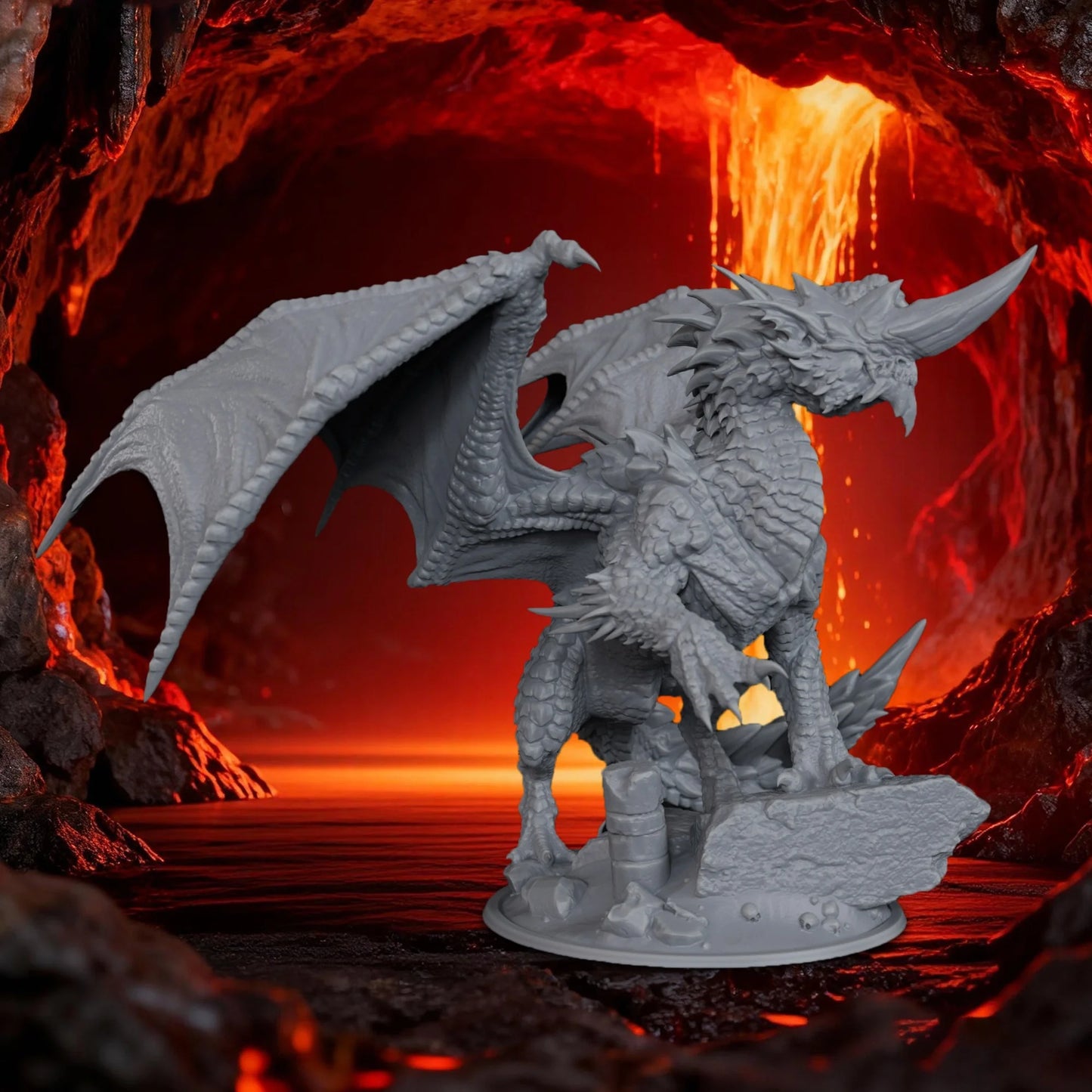 Miniatura di drago blu fantasy RPG, figura dettagliata per giochi da tavolo e diorami, marca Otaku Family Store Online.