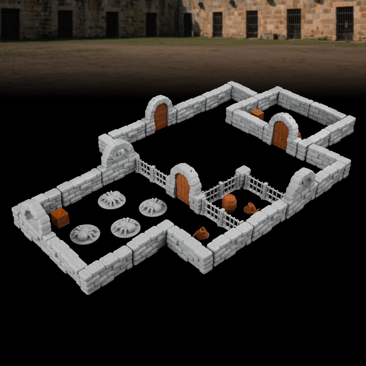 Set di pietre da muro medievali Otaku Family Store, 46 pezzi per costruire pareti e terreni per giochi di ruolo e di miniature.